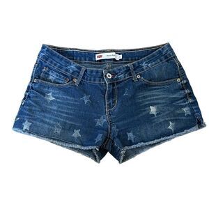 Levi’s ~ Juniors denim cut off shorts w/ all over star print~ size 7